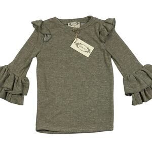 Mia Joy Sparkly Ruffle Sleeve Top Size 8 NWT